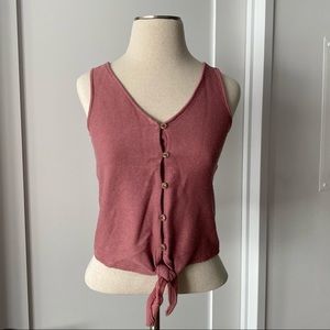 Madewell Texture&Thread Button Front Tie Tank Top
